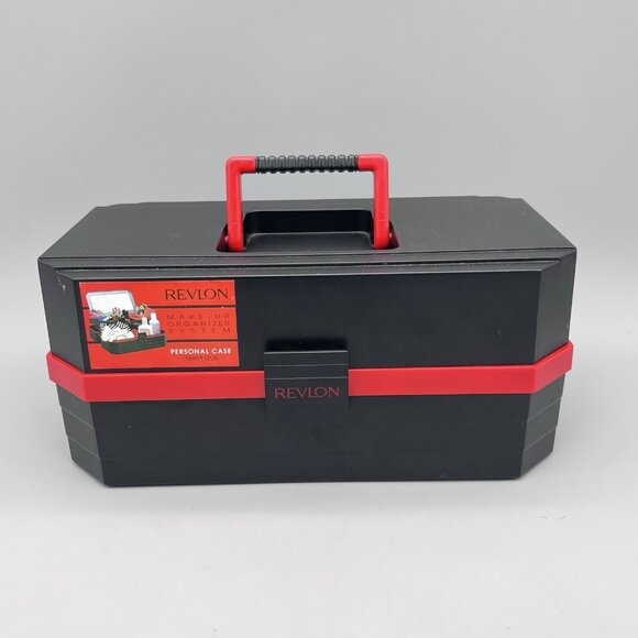 Revlon Make-Up Organizer System 12.25"x7.5"x5.5" Personal Case #1208 Black Red - Picture 1 of 11
